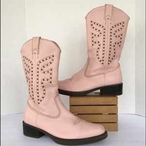 Frye PINK side zip cowgirl boots women’s 8